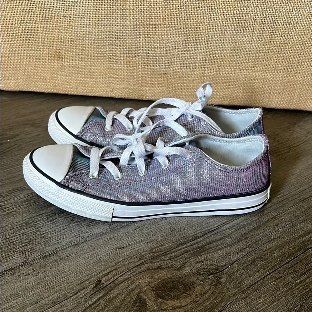 Converse Kids' Shimmering Blue and Purple Sneakers 7
